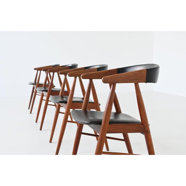 Dining Chairs in Teak by Ejnar Larsen & Aksel Bender, Set of 4 For Sale - Image 11 of 18