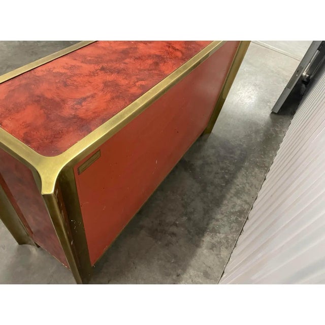 Mid-Century Modern Small Cabinet by Mastercraft, Lacquer, Brass, American, 1980s For Sale - Image 11 of 11