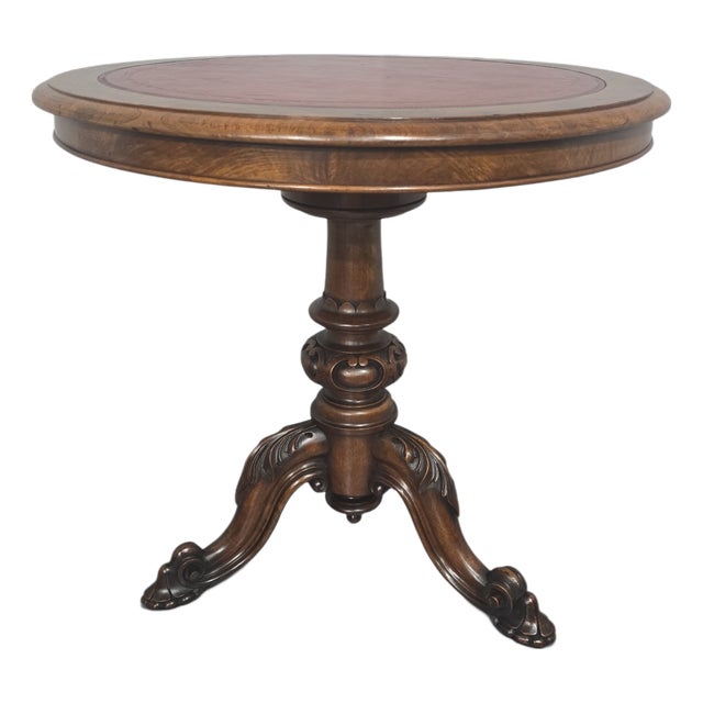 Victorian Walnut Swivel Library Table, 1850s For Sale