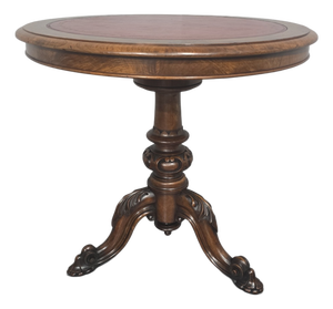 Victorian Walnut Swivel Library Table, 1850s