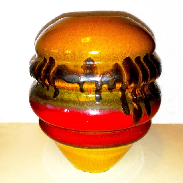 Brown Italian Enameled Ceramic Vase, 1960s For Sale - Image 8 of 17