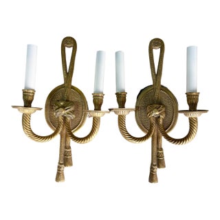 Late 19th Century Traditional Two Arm Candelabra Wall Sconce - a Pair For Sale