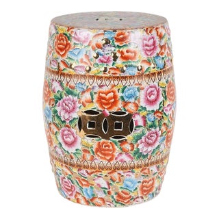 Chinese Ceramic Garden Stool With Lucky Coins For Sale