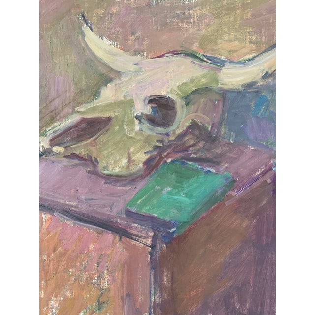 Abstract 1980s Kaspar Ilg Cow Skull Still Life For Sale - Image 3 of 12