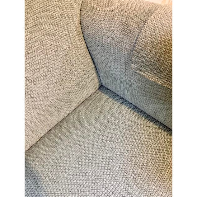 Ethan Allen Classic Rolled Arm Skirted Sofa in Aqua Texturized Woven Fabric For Sale - Image 11 of 12