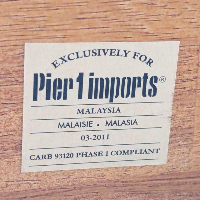 Wood Pier 1 Imports Wood Pedestal End Table For Sale - Image 7 of 7