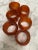 Rustic Vintage Orange Honey Toned Napkin Rings, Set of Six For Sale - Image 3 of 7