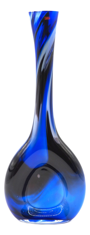 Italian Blue Handmade Glass Vase by Lino, 1980s