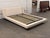 2010s Queen Size Modern Floating Linen-Wrapped Platform Bed Frame For Sale - Image 5 of 12