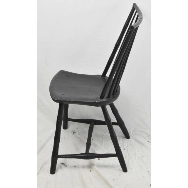 Traditional Artisan Benchmade Birdcage Style Black Windsor Chair For Sale - Image 3 of 9
