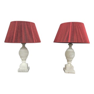 Vintage Marble Table Lamps, 1920, Set of 2 For Sale