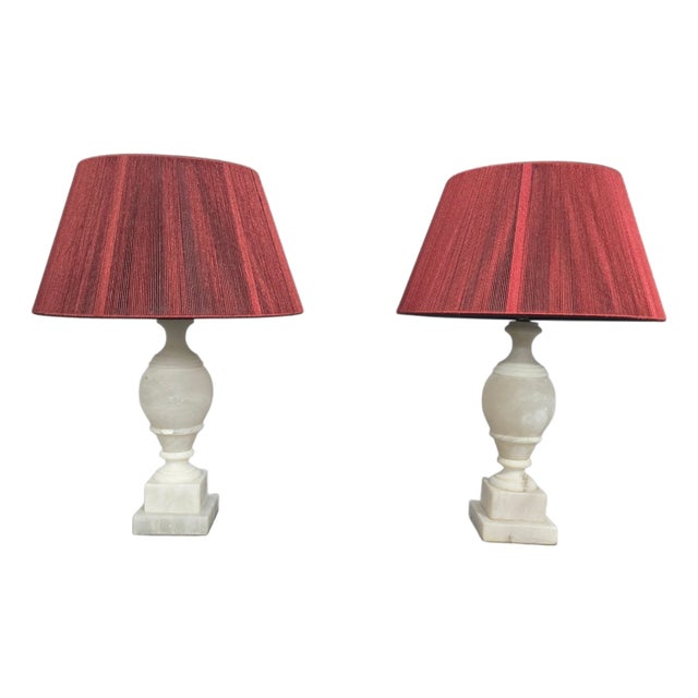 Vintage Marble Table Lamps, 1920, Set of 2 For Sale
