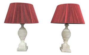 Vintage Marble Table Lamps, 1920, Set of 2