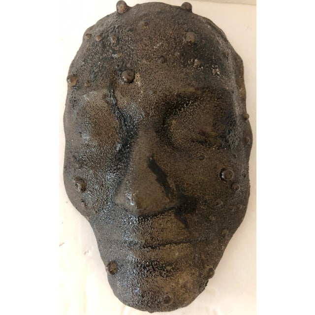 Brown Handmade Artistic Glass Face Sculpture For Sale - Image 8 of 8