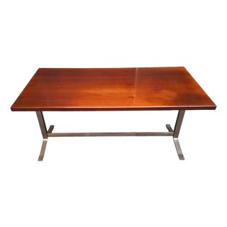 Vintage Desk Table in Wood and Chromed Metal by Gianno Moscatelli for Formanova, 1960s For Sale