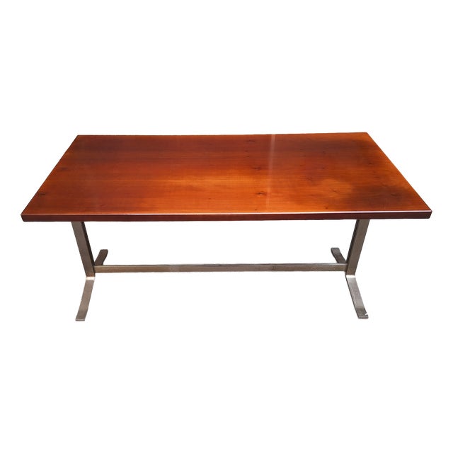 Vintage Desk Table in Wood and Chromed Metal by Gianno Moscatelli for Formanova, 1960s For Sale