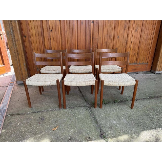 Mid-Century Danish Chairs Model 84 by Niels O. Møller for J.L. Møllers, 1960s, Set of 6 For Sale - Image 10 of 10