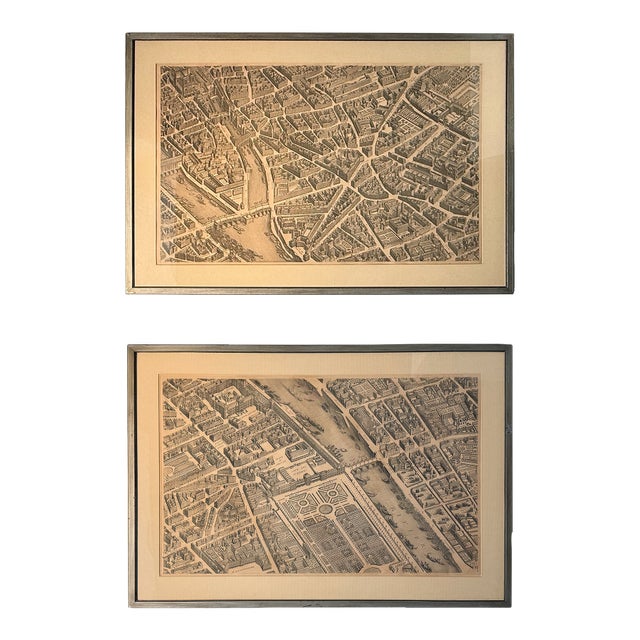Paris Maps (Louvre Issued) - A Pair For Sale