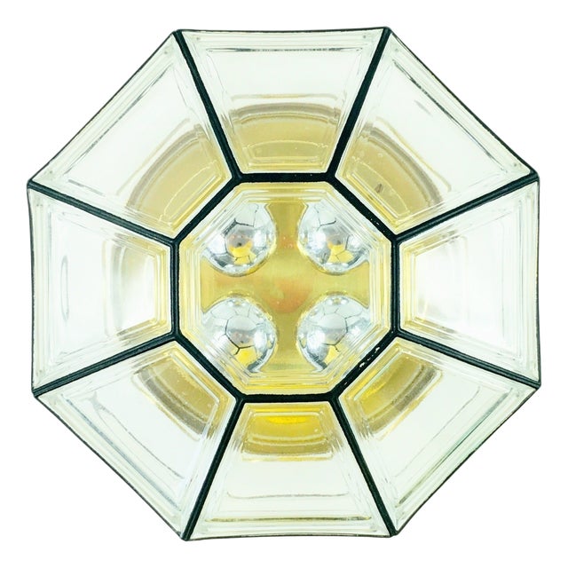 Mid-Century Glass Ceiling Light from Limburg, Germany, 1960s-1970s For Sale