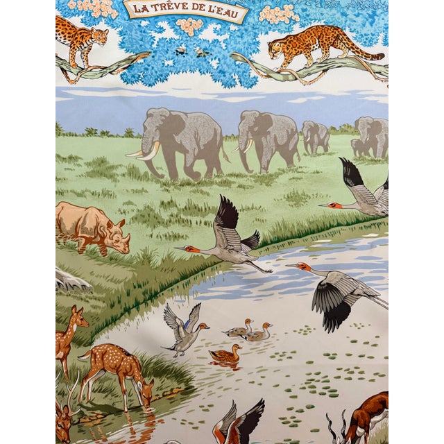 Hermès Hermès La Trêve De L’eau 2005 Silk Scarf Designed by Robert Dallet For Sale - Image 4 of 11