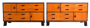 Sideboards in Elm and Birch by Axel Larsson for SMF Bodafors, Sweden, 1940s, Set of 2