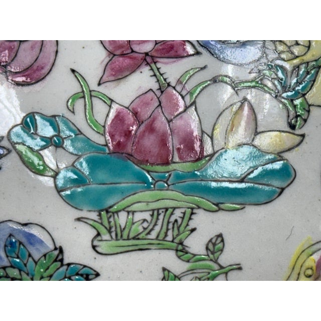 Vintage Chinese Famille Rose Porcelain Jar + Lid For Sale In San Francisco - Image 6 of 12