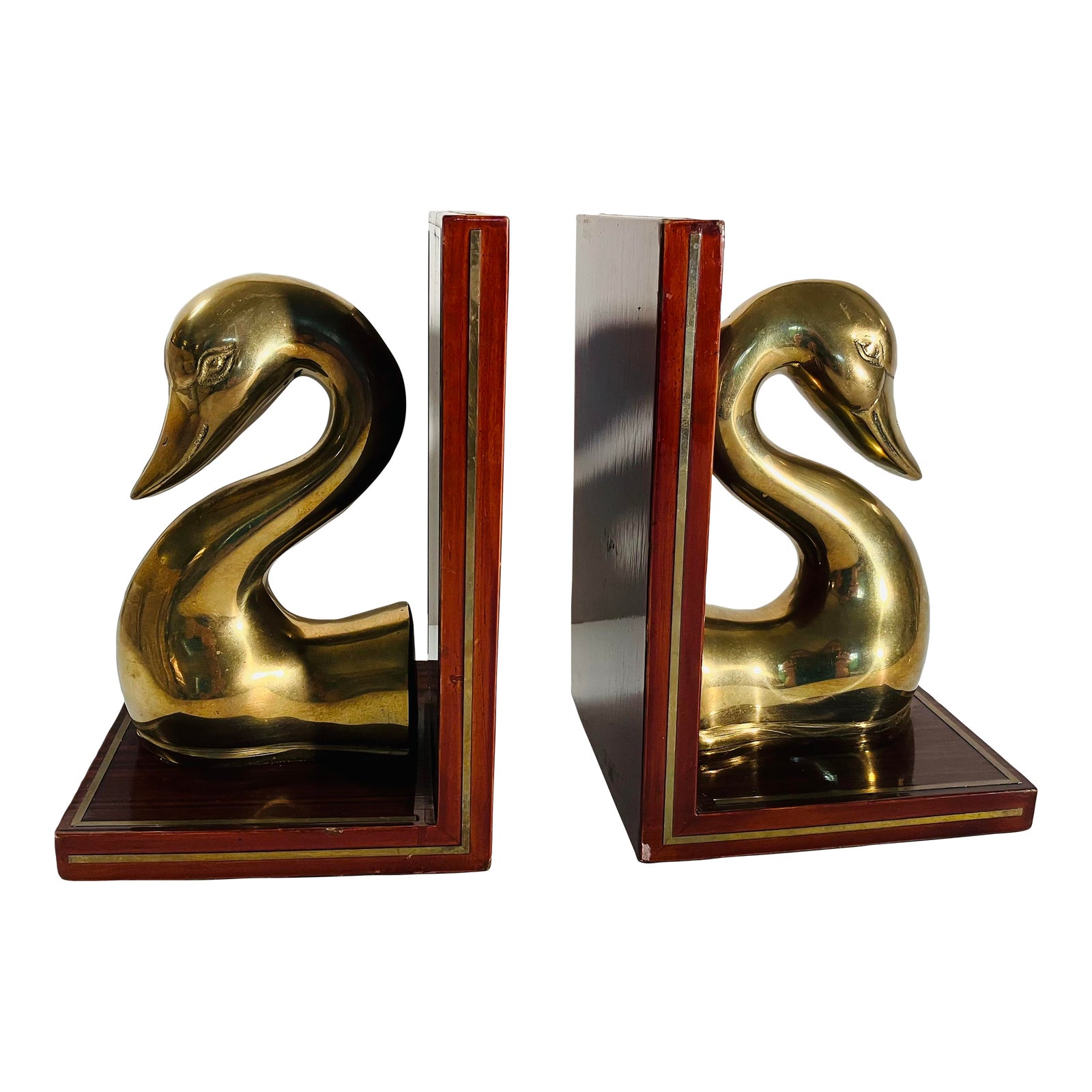 Pair of Vintage Swan Bookends Chairish