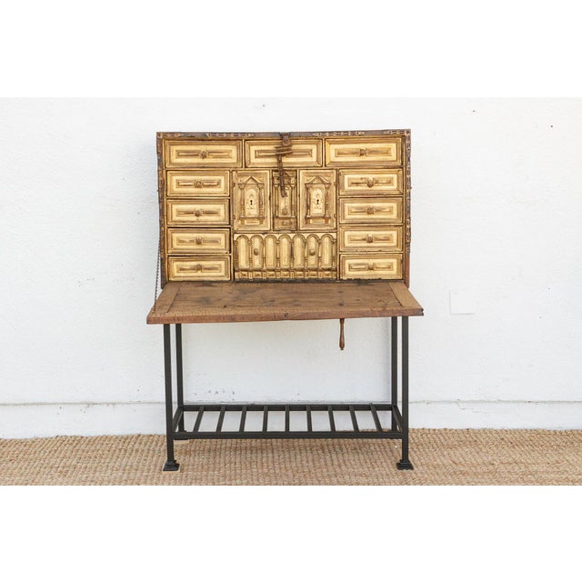 18th Century Spanish Walnut Vargueño on Stand For Sale - Image 4 of 12