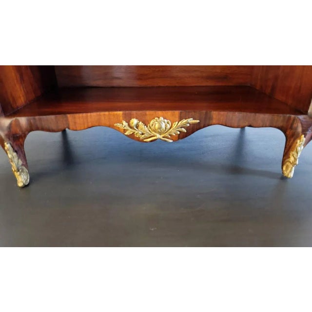Wood Antique French Louis XV Style Kingwood Marquetry Signed Bibus For Sale - Image 7 of 11