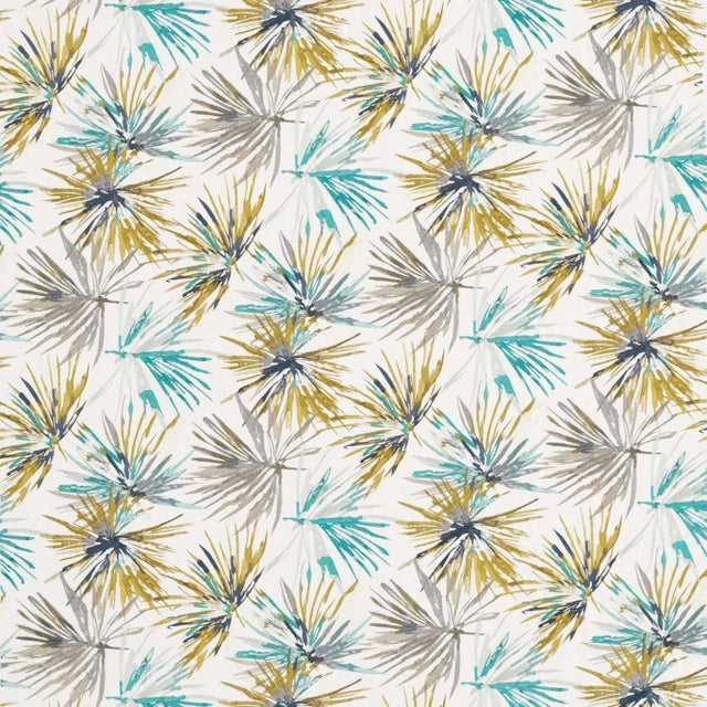 Harlequin Aucuba Fabric in Teal/Zest - a Sample For Sale