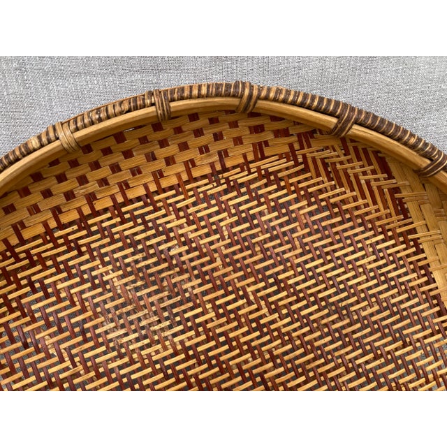 1960s Vintage Shallow Winnowing Basket For Sale - Image 4 of 12