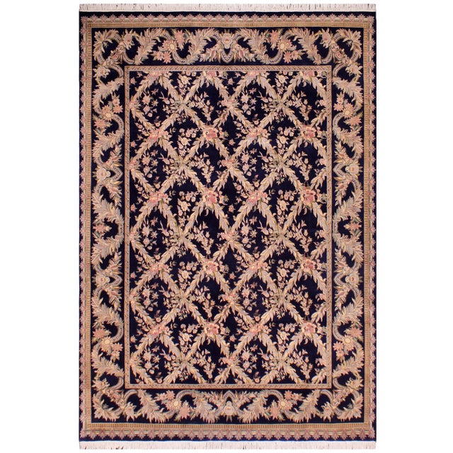Shabby Chic Pak-Persian Blue/Gray Wool Rug - 9'2'' X 12'0'' For Sale - Image 9 of 9