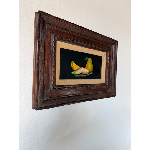 Mid-Century Modern 1970s Vintage Desan Still Life Oil on Masonite Painting – Framed For Sale - Image 3 of 12