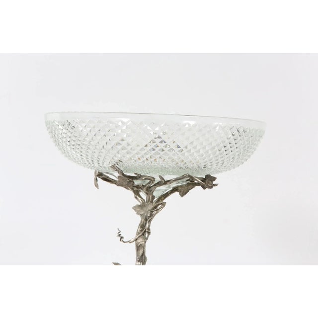 English Elkington Silver Plated / Cut Crystal Epergne - a Pair For Sale - Image 9 of 12