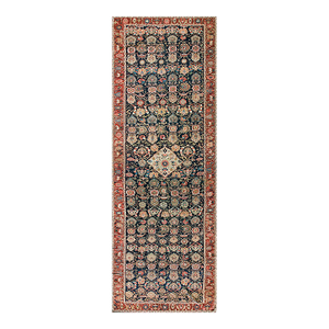 Excellent Navy Blue and Red Color With Florid and Symmetric Design Antique N W Persian Rug