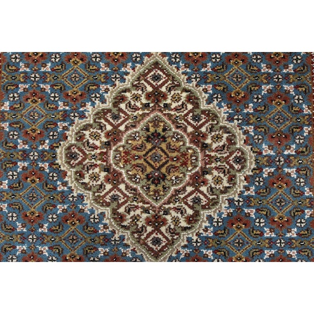 Textile Tabriz Mahi Runner 2’11” X 10′ Blue Wool Traditional Hand-Knotted Oriental Rug For Sale - Image 7 of 12