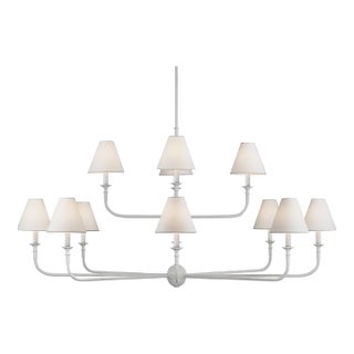 Visual Comfort Mid Century Modern Piaf Oversized Two-Tier Chandelier For Sale