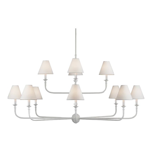 Visual Comfort Mid Century Modern Piaf Oversized Two-Tier Chandelier For Sale
