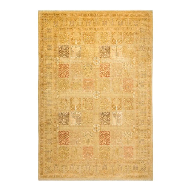 Mogul Collection Hand-Knotted Area Rug - Ivory 9' 2" x 13' 5" For Sale