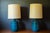 Mid Century California Modern pair of studio ceramic pottery accent table lamps by George Nobuyuki Kimura for Sy Allan...