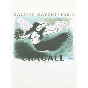 1966 After Marc Chagall, "Maeght Gallery, Paris: Recent Works" Poster