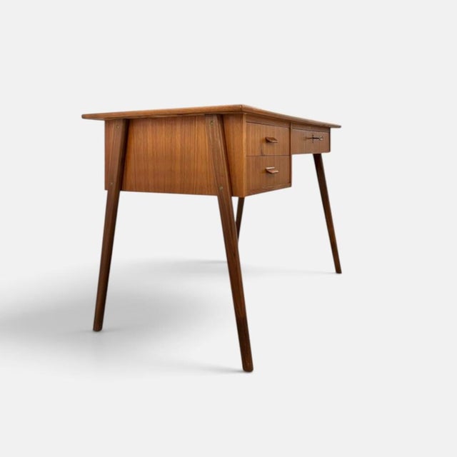 Mid-Century Modern Small Freestanding Writing Desk in Teak, Denmark, 1960s For Sale - Image 3 of 17