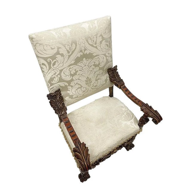 19th Century Italian Throne Armchair For Sale - Image 3 of 10