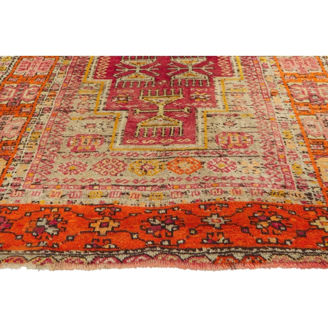 Vintage Turkish Colorful Oushak Rug - 04'05x 08'07 For Sale - Image 4 of 10