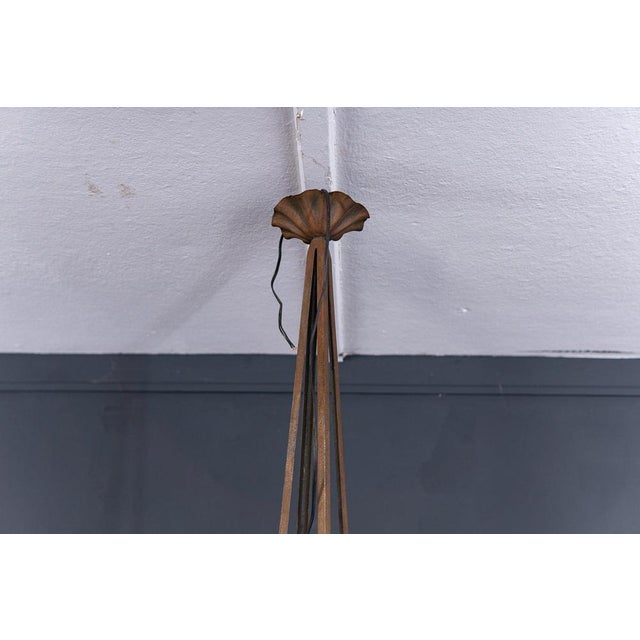 Art Nouveau Forged Iron Chandelier For Sale - Image 3 of 10