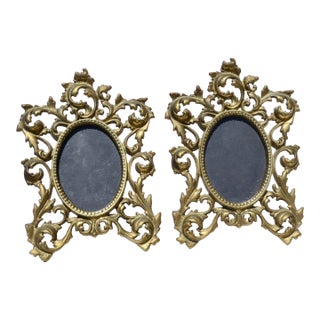 Victorian Cast Brass Portrait Frames - A Pair of 2 For Sale