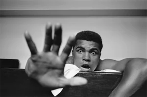 Give Me Five' Muhammad Ali Contemporary Archival Black and White Photograph Print From the Original Negative by Len Trievnor - 20x24
