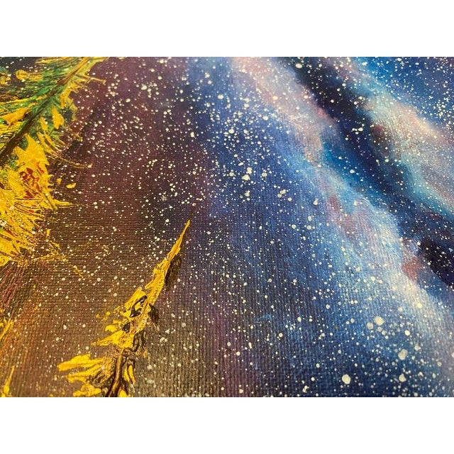 Contemporary Contemporary Tyler Murphy Abstract Northern Lights Painting on Canvas For Sale - Image 3 of 5