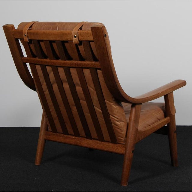 Set of Vintage Model GE530 Lounge Chair with Ottoman in Smoked Oak and Leather by Hans J. Wegner for Getama, 1970s For Sale - Image 11 of 12