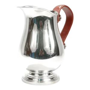 Vintage Plata Lappas Leather Handled Argentinian Silver Plated Water Pitcher